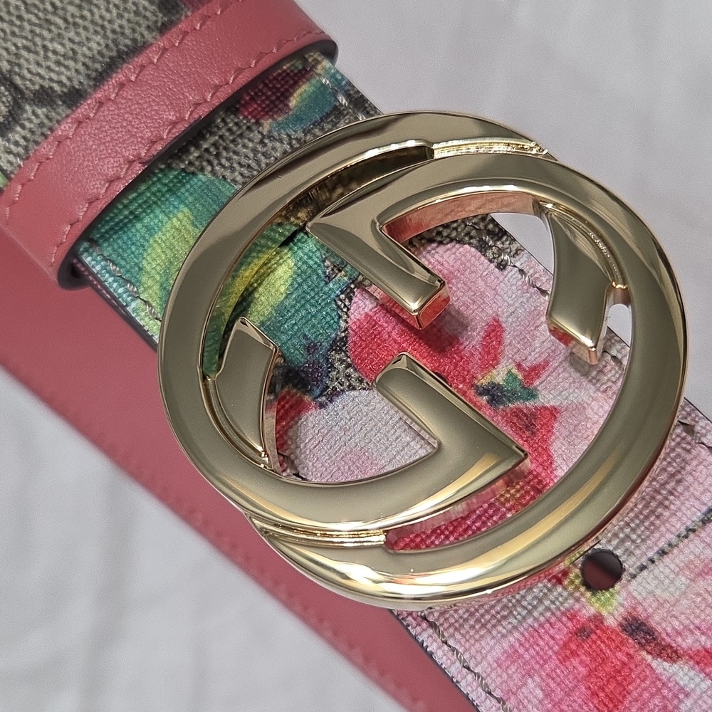 Gucci Blooms Floral Belt Pink Gold GG Buckle - Picture 14 of 16
